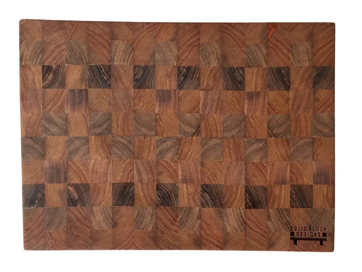 End Grain Cutting Board - Kiaat & Blackwood