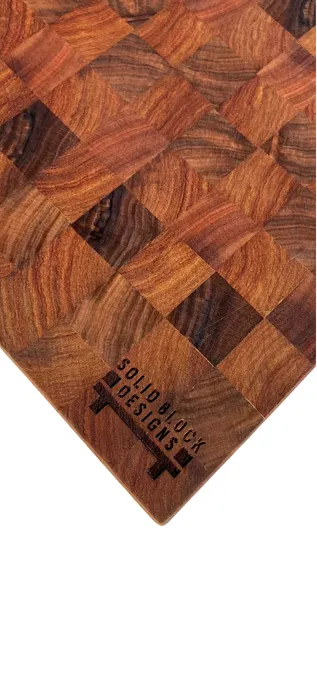 End Grain Cutting Board - Kiaat & Blackwood