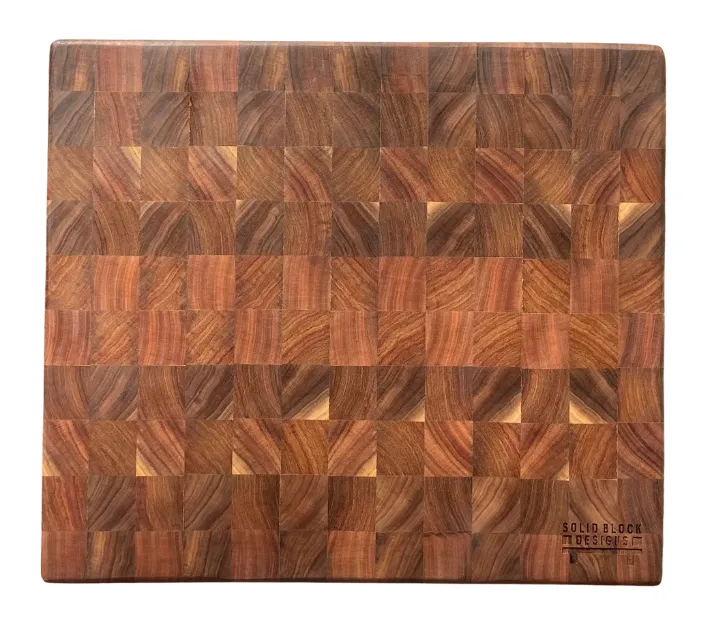 End Grain Cutting Board - Kiaat and Blackwood