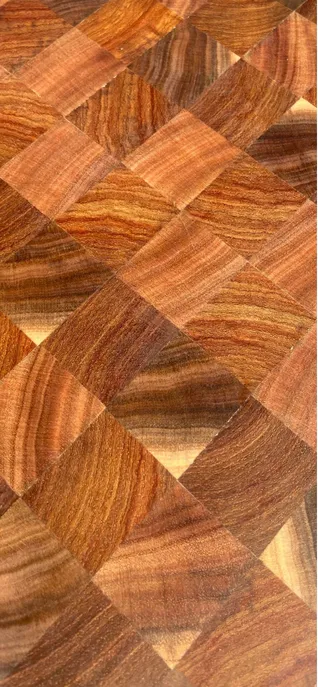 End Grain Cutting Board - Kiaat and Blackwood